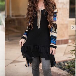 Grace&Lace Chiffon Black dress/extender.